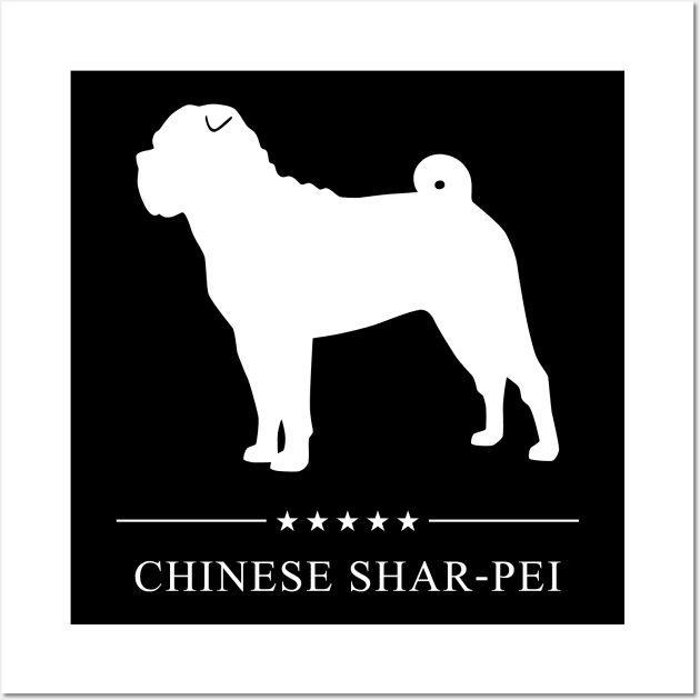 Chinese Shar-Pei Dog White Silhouette Wall Art by millersye